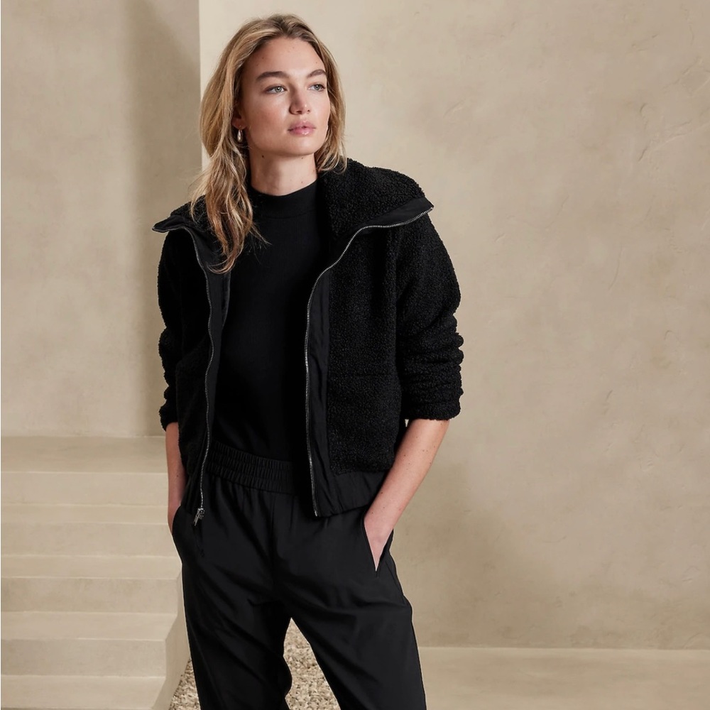 Banana Republic Sherpa / Teddy Bomber Jacket